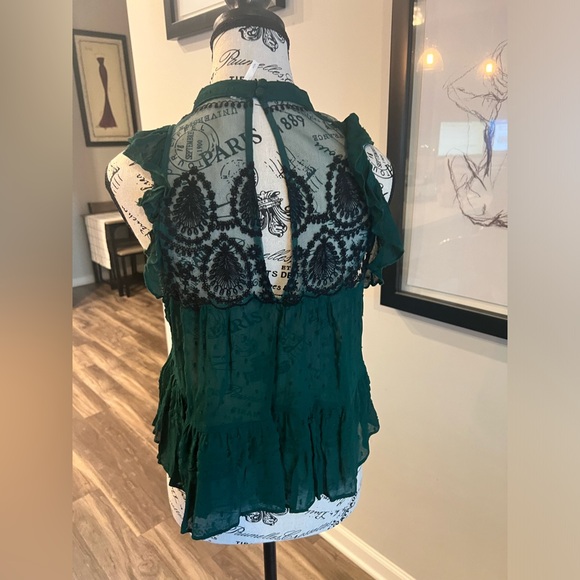 Free people green dress blouse size small - Picture 2 of 3